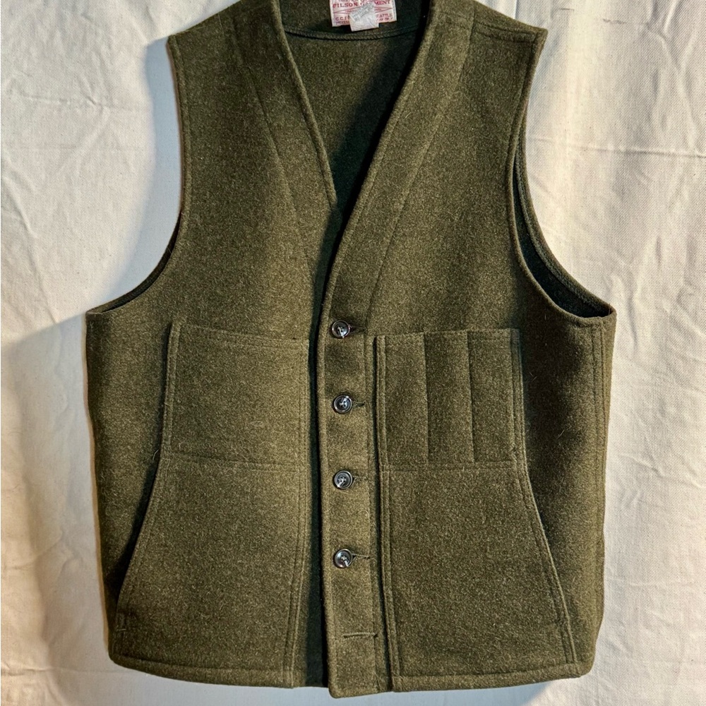 Men’s Mackinaw Wool Vest – Green – Size 40 | Heritage Workwear